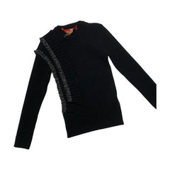 Loredana Black Ruffle Knit Sweater