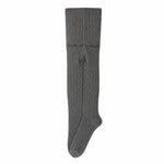 Zubii Scalloped Bow Texture Tights Grey, back view