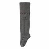 Zubii Scalloped Bow Texture Tights Grey, back view