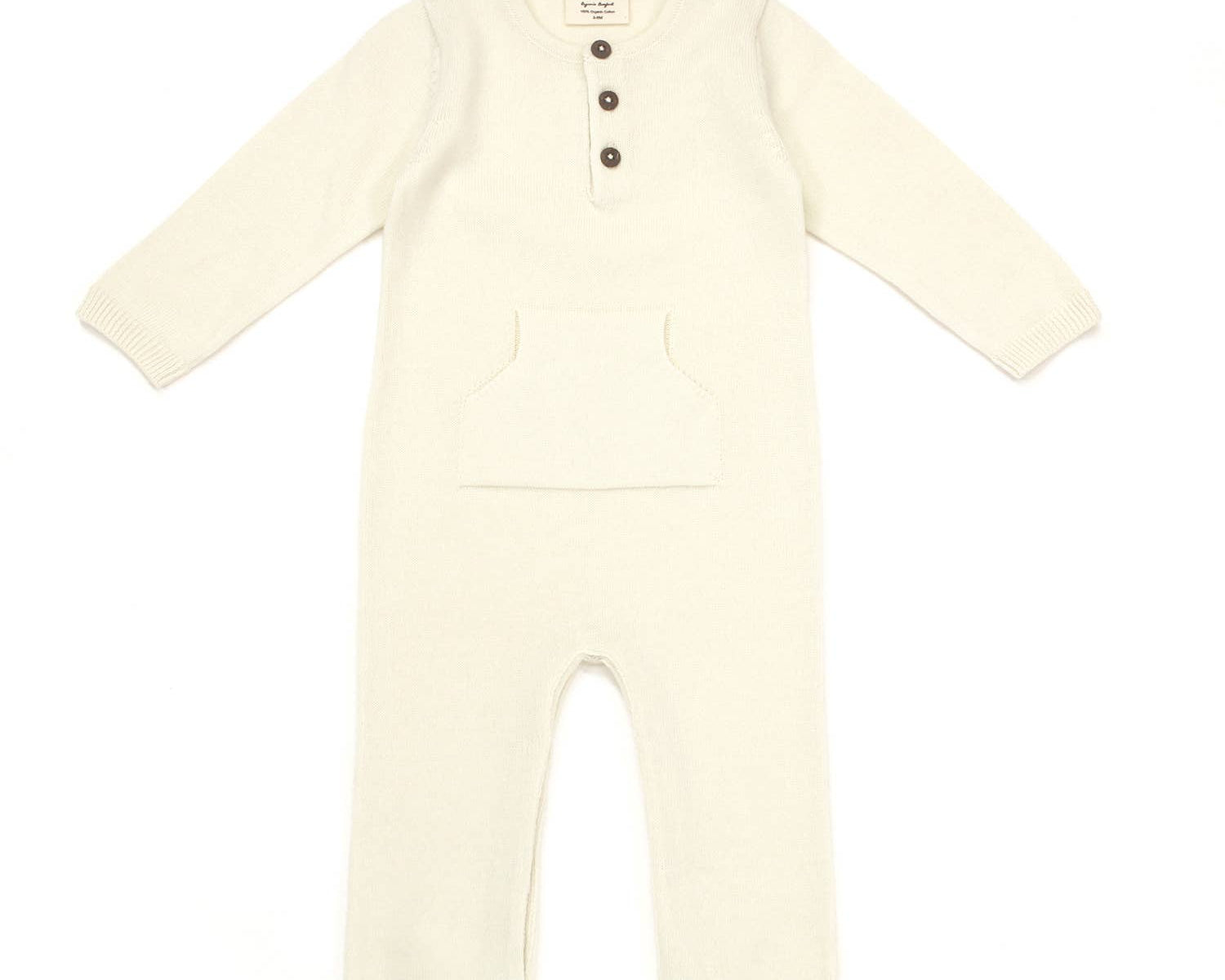 Viverano Organics| Milan Pastel Kangaroo Knit Coverall Romper (Organic Cotton) Mini Kids 0-12M