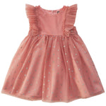 Coral Tulle Polka Dot Dress - CapuletKids