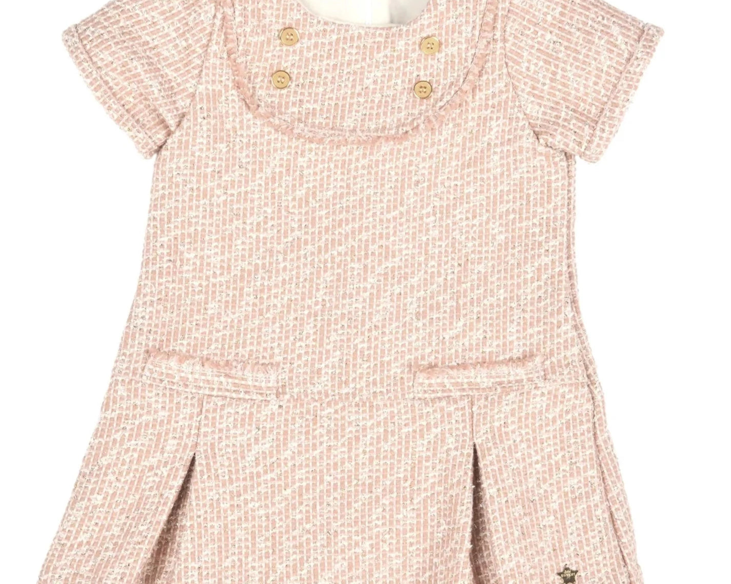 Bébé Sweeny Bridgette Dress in Grey/ Pink & Gold Tweed for Baby Girls 18 m - 4Y - CapuletKids