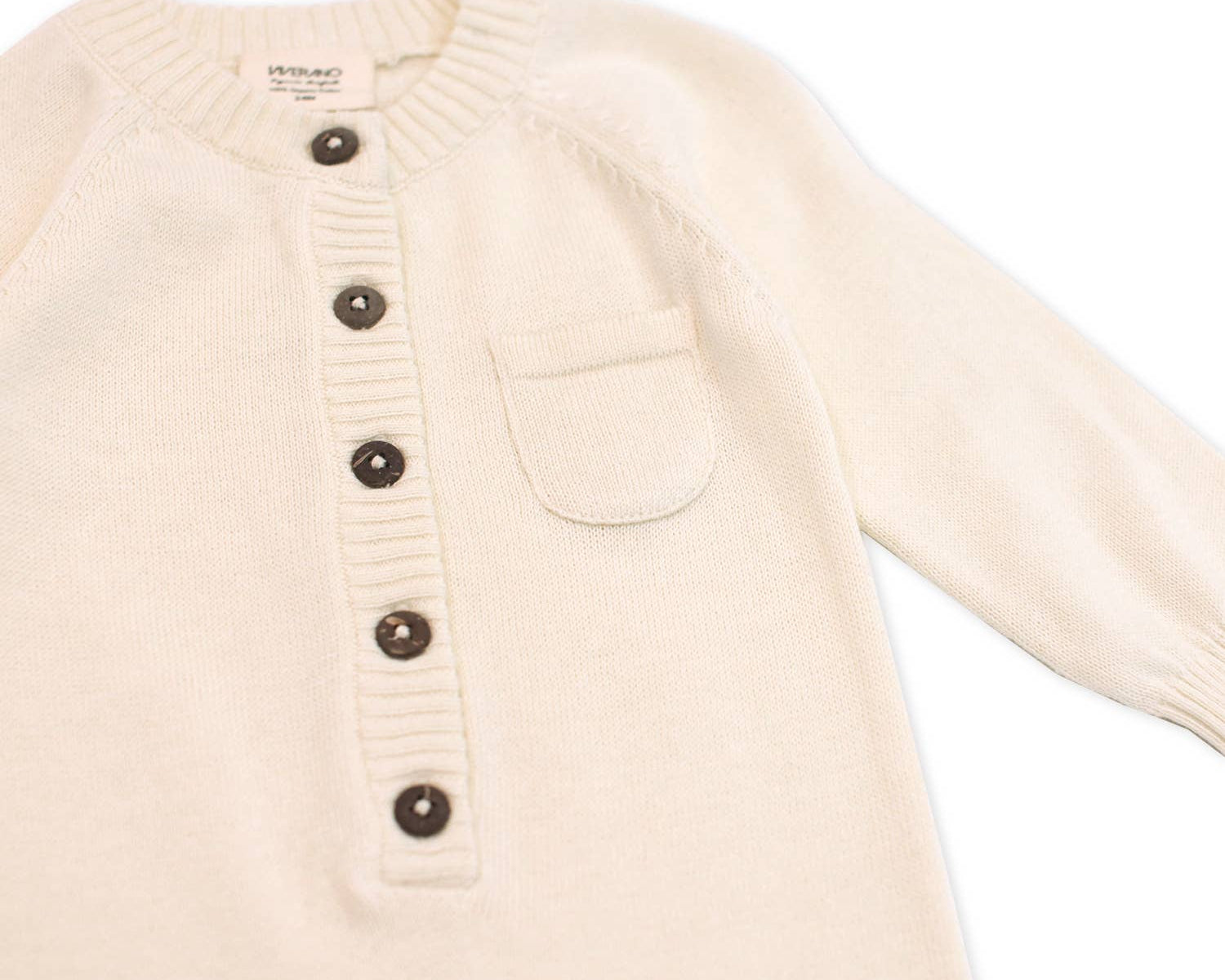 Viverano Organics| Milan Pastel Button Coverall Sweater Knit (Organic Cotton) for Newborn and Mini Kids 0-18 M - CapuletKids