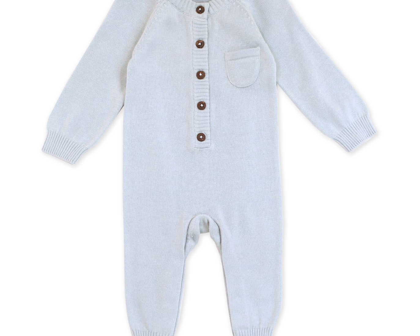 Viverano Organics| Milan Pastel Button Coverall Sweater Knit (Organic Cotton) for Newborn and Mini Kids 0-18 M