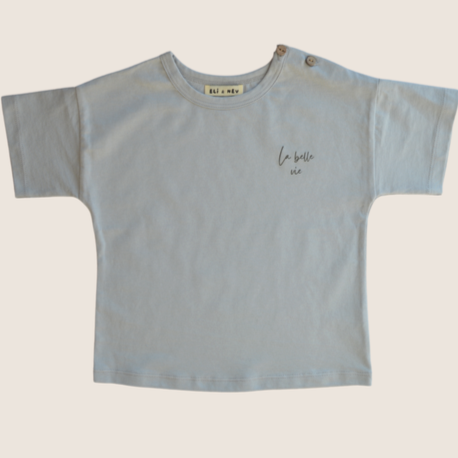 Eli & Nev /  Baby Kids Cotton Blue T-Shirt With Coconut Buttons - CapuletKids