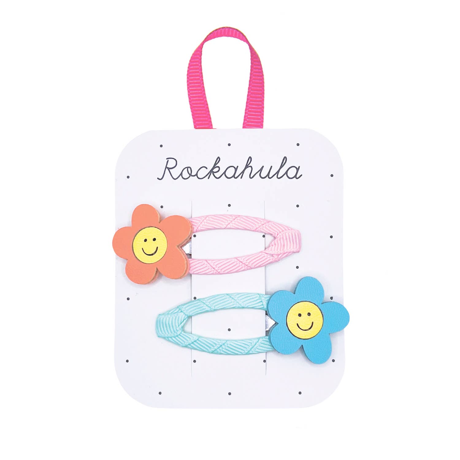 Rockahula Kids Happy Flower Hair Clips in Pink, Blue, and Orange