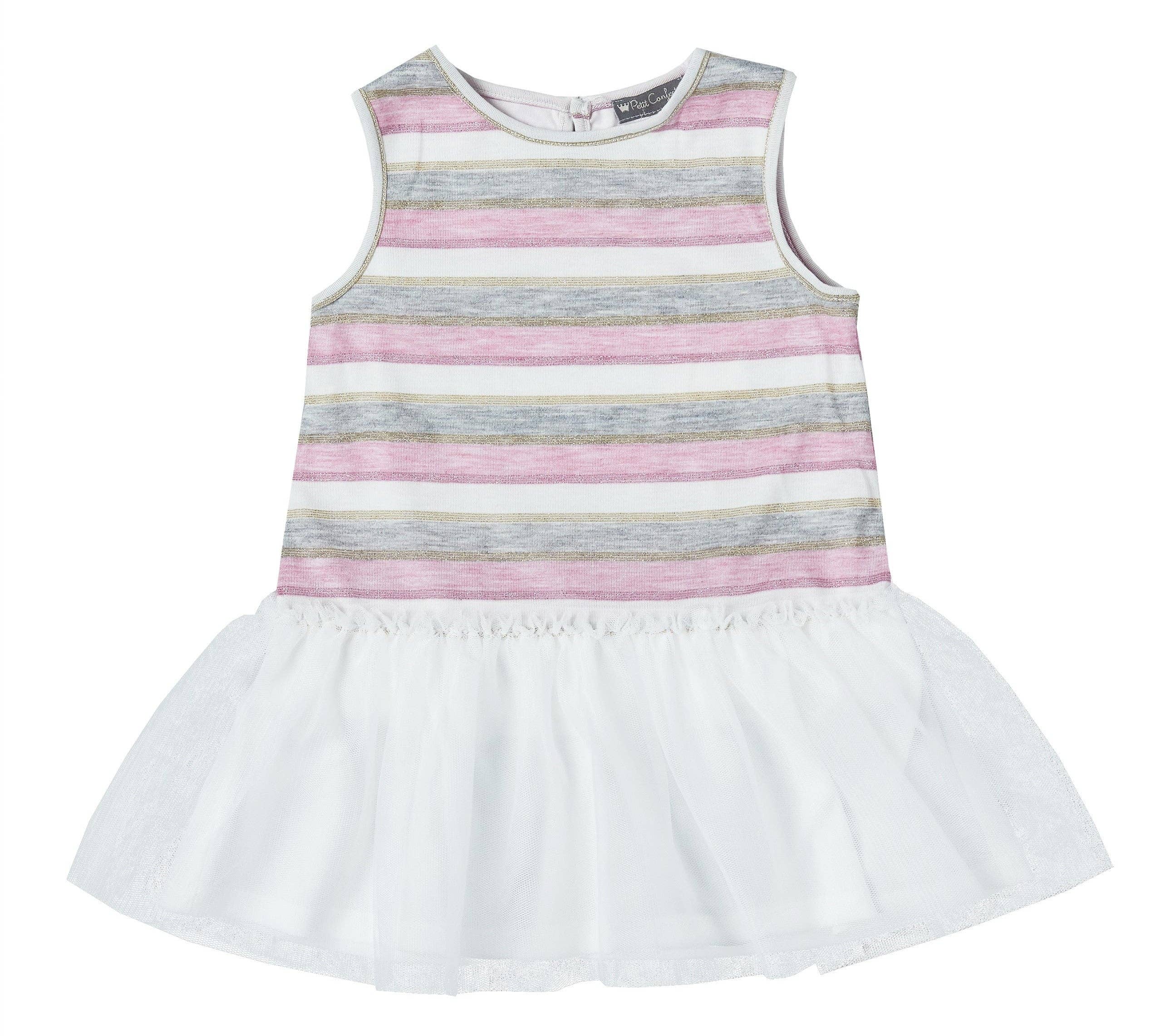 Knit Striped Tulle Dress - CapuletKids