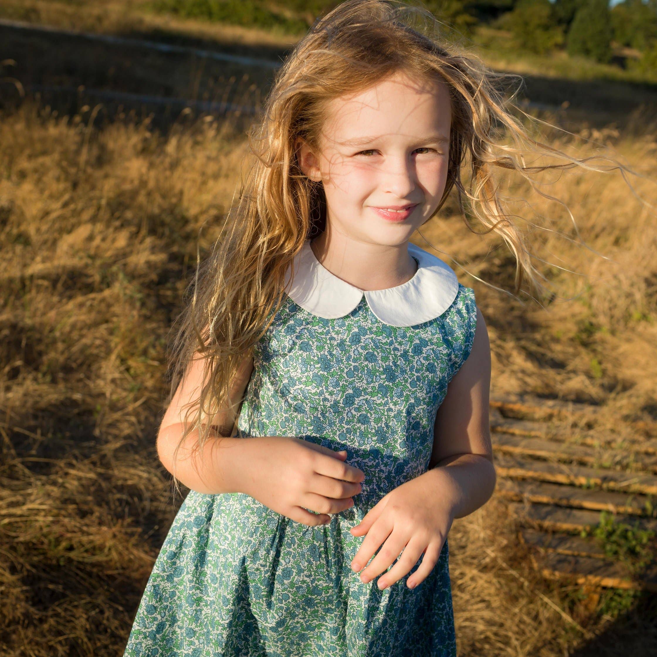 Beet World Cotton Herbie Summer Dress | Sea Green for Mini Girls and Girls 1-8Y - CapuletKids