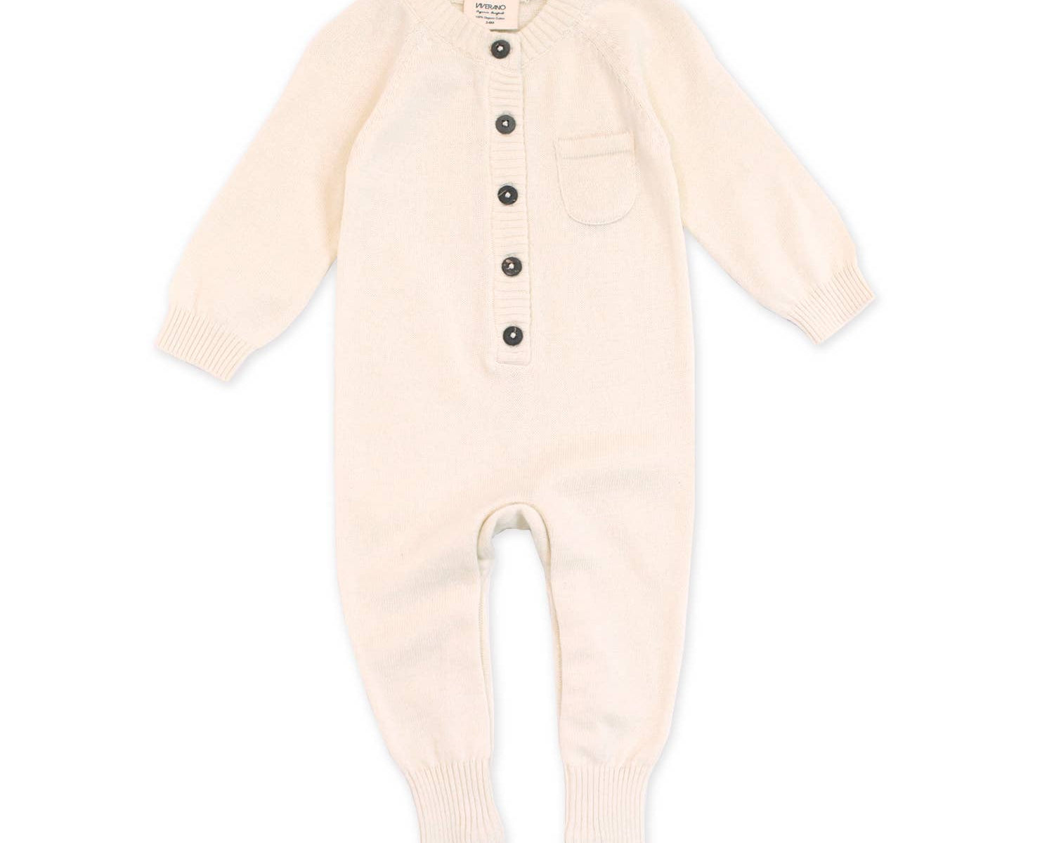 Viverano Organics| Milan Pastel Button Coverall Sweater Knit (Organic Cotton) for Newborn and Mini Kids 0-18 M - CapuletKids