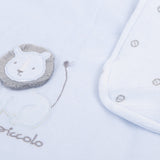 Tutto Piccolo blue baby blanket with embroidered lion detail