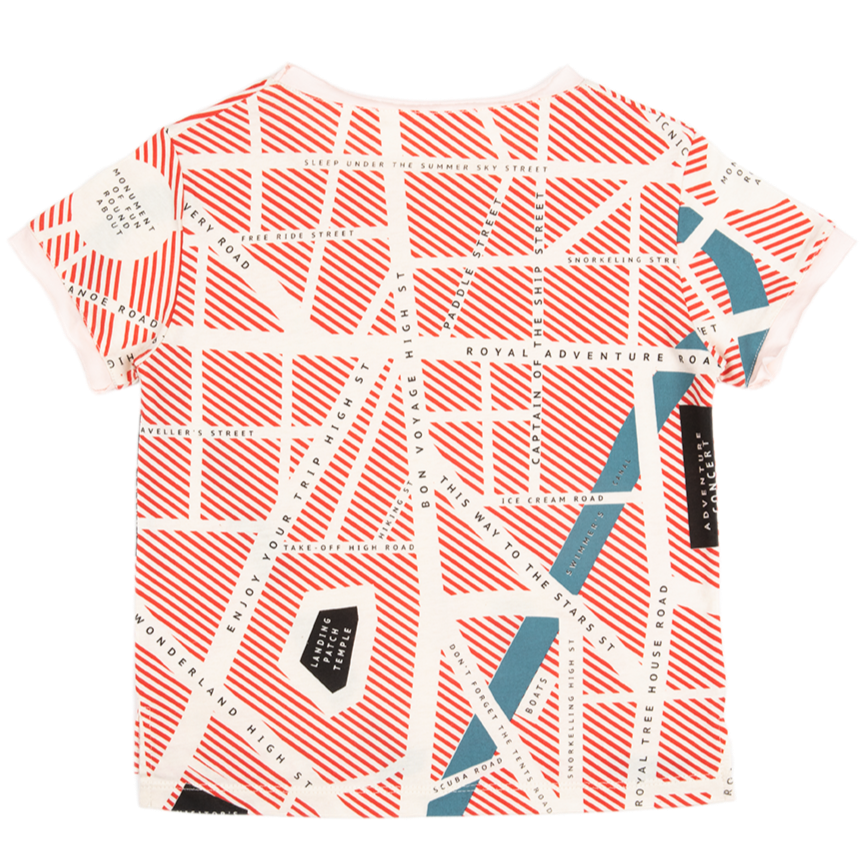 POUPÉE/ Organic Cotton Cream Unisex T-Shirt Tee City Map Allover Print –  CapuletKids