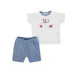 T-shirt + shorts - White/blue - CapuletKids