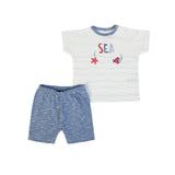 T-shirt + shorts - White/blue - CapuletKids