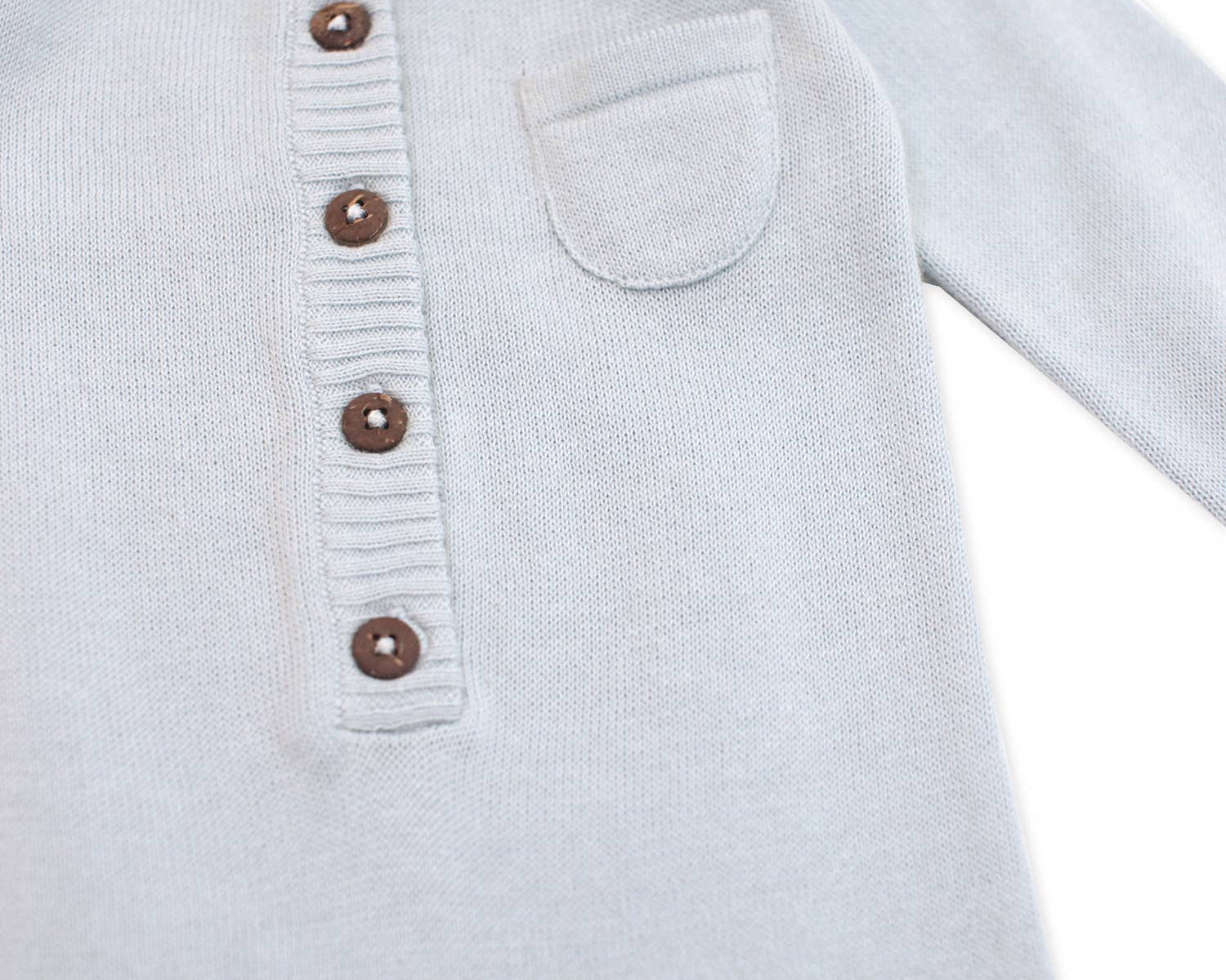 Viverano Organics| Milan Pastel Button Coverall Sweater Knit (Organic Cotton) for Newborn and Mini Kids 0-18 M - CapuletKids