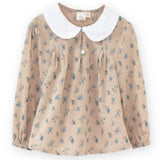 Beet World Cabbage Blouse Top in Forget Me Not