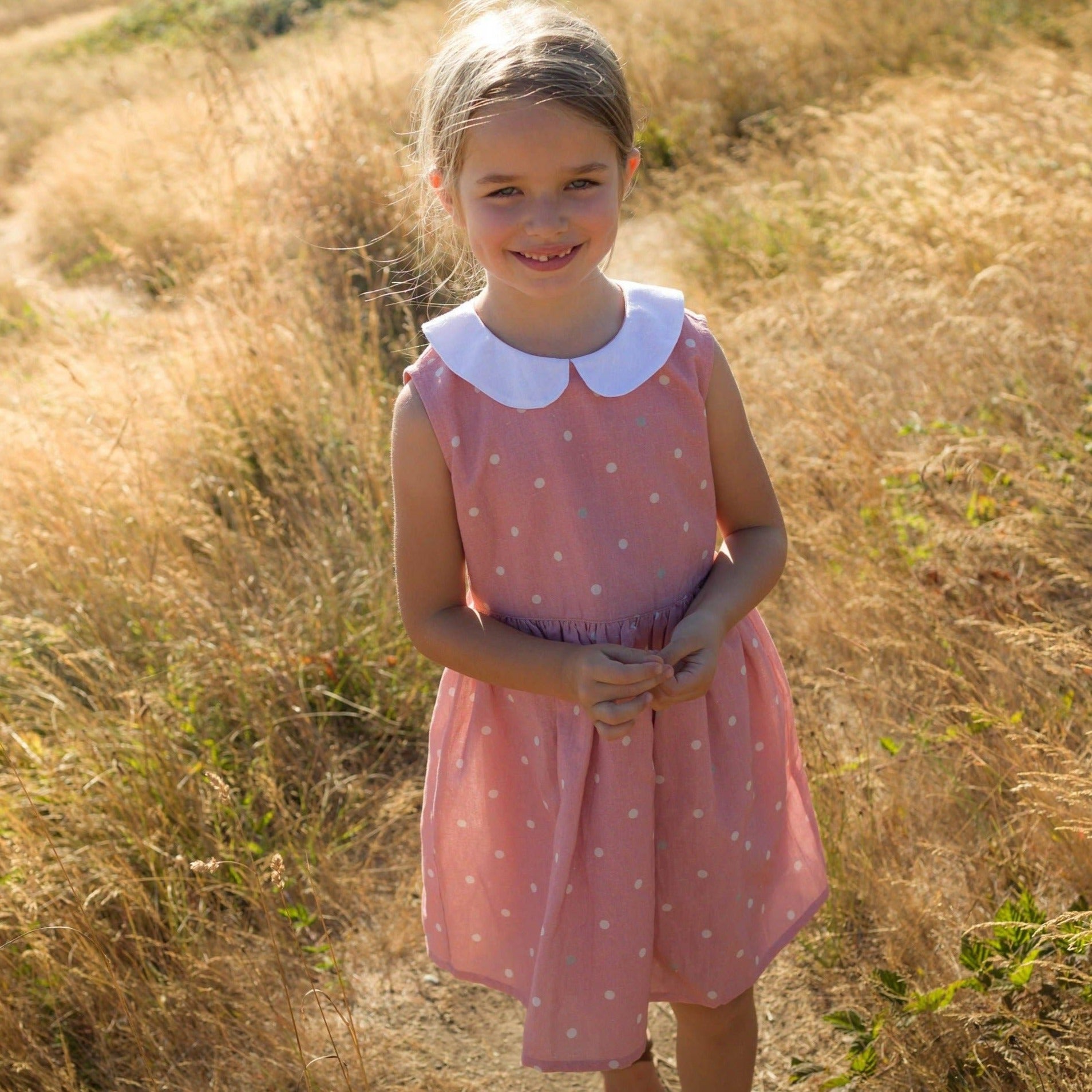 Beet World Cotton Herbie Dress | Pink Polka Dot