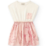 mimOOkids Barcelona - The Montessori Brand Combined Dress Organic & Recycled Cotton Pink Almonds for Baby Girls and Girls
