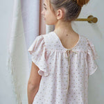 Polka Dot Girl's Dress With Ruffle Sleeves: 5 Years / Rose - CapuletKids