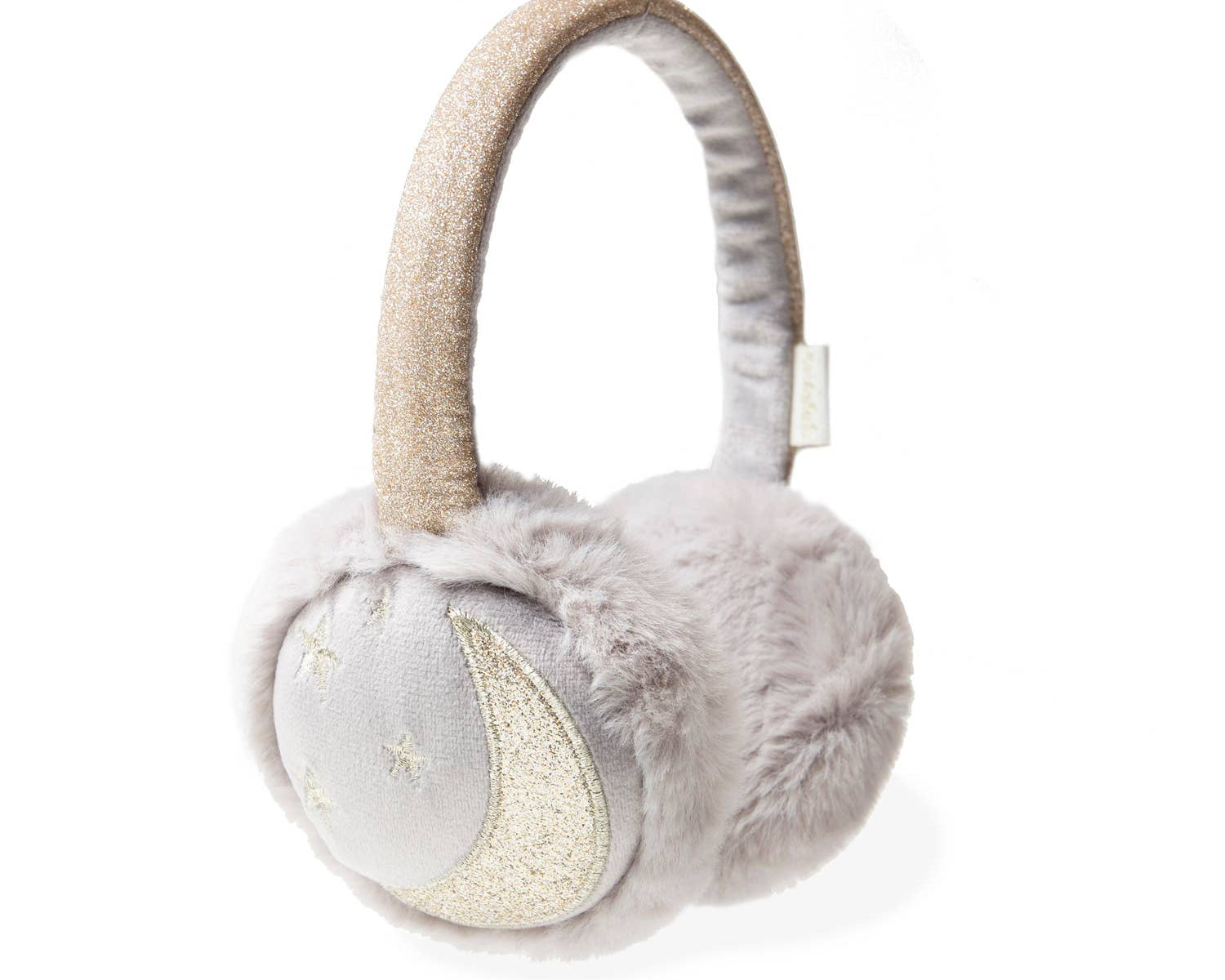 Rockahula Kids Moonlight Grey Earmuffs with Gold Moon and Stars