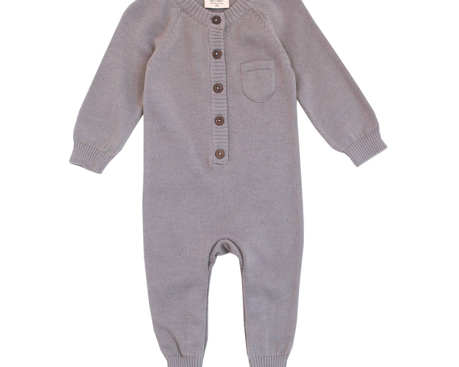 Viverano Organics| Milan Pastel Button Coverall Sweater Knit (Organic Cotton) for Newborn and Mini Kids 0-18 M - CapuletKids