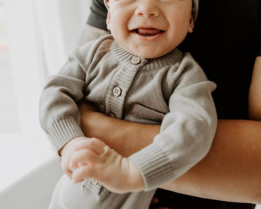 Viverano Organics| Milan Pastel Button Coverall Sweater Knit (Organic Cotton) for Newborn and Mini Kids 0-18 M - CapuletKids