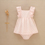 Pink Baby Girl's Dress with Ruffle and Polka Dots: Rose - CapuletKids