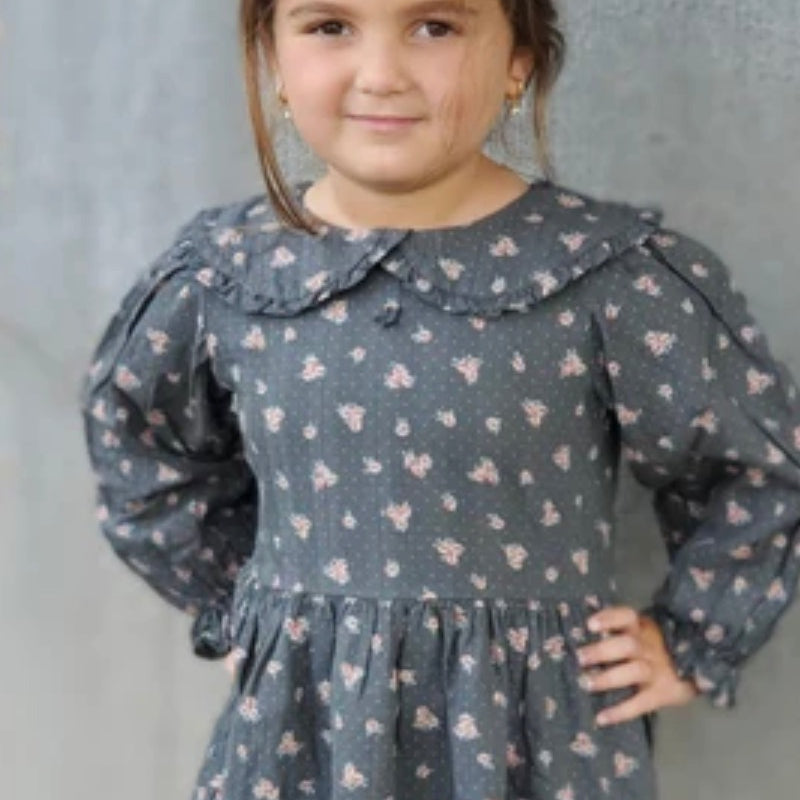 Tocoto Vintage Dark Floral Dress - CapuletKids