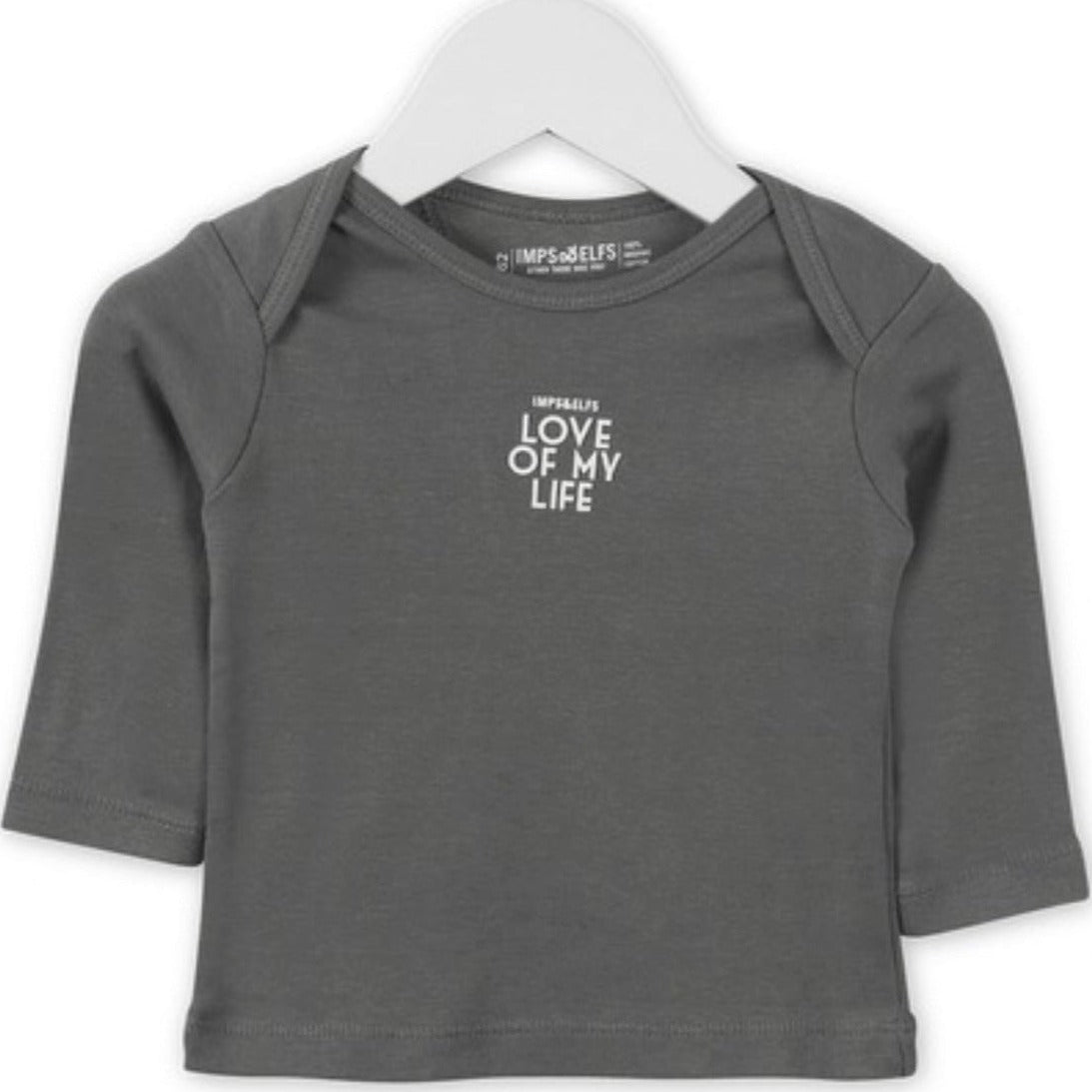 Imps & Elfs Long Sleeve Certified Organic Cotton T-Shirt Sweatshirt With Cute Logos for Mini Girls and Boys 0-9M - CapuletKids