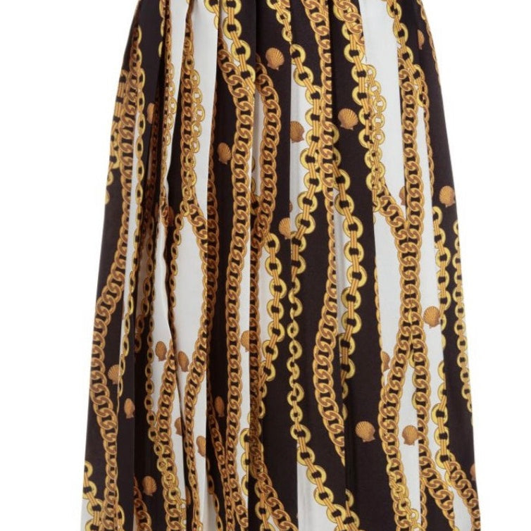 Loredana Gold and Black Pleated Skirt for Girls 6-10Y - CapuletKids