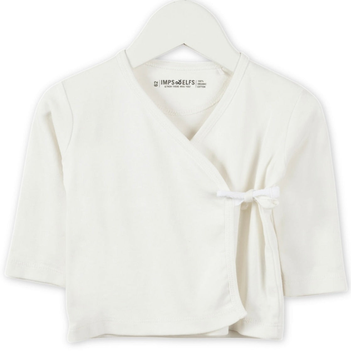 Imps & Elfs Organic Cotton Newborn Kimono Wrapover Top With Side Ties and Long Sleeves - CapuletKids