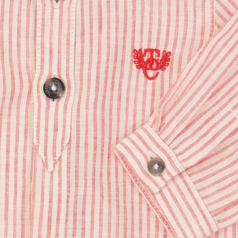 Tartine Et Chocolat Embroidered-Logo Striped Top - CapuletKids