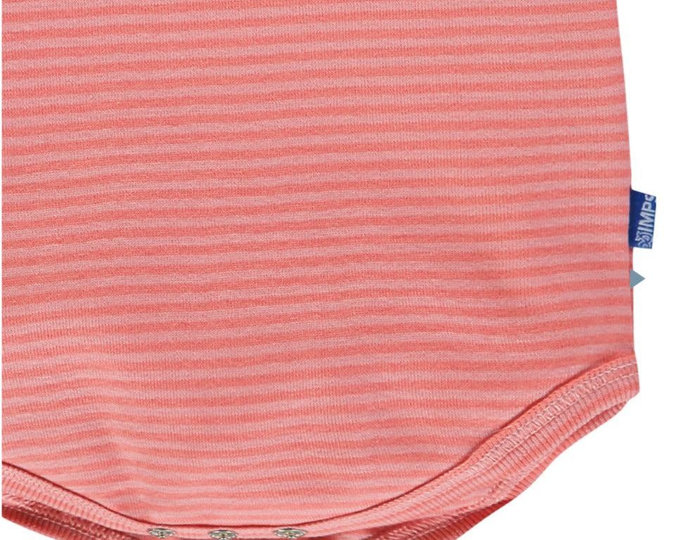 Imps & Elfs One-of-the-Kind Pink Striped Organic Onesie Bodysuit for Mini Girls 0M - 6M
