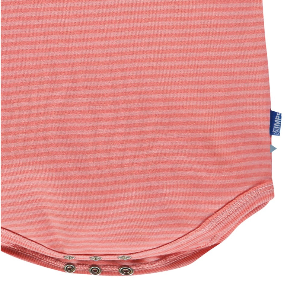 Imps & Elfs One-of-the-Kind Pink Striped Organic Onesie Bodysuit for Mini Girls 0M - 6M