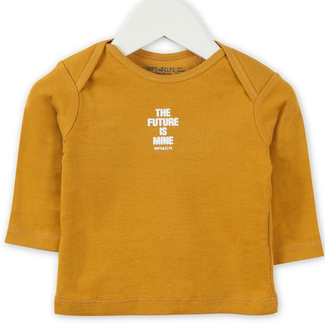 Imps & Elfs Long Sleeve Organic Cotton T-Shirt With Cute Logos for Mini Girls and Boys 0-9M