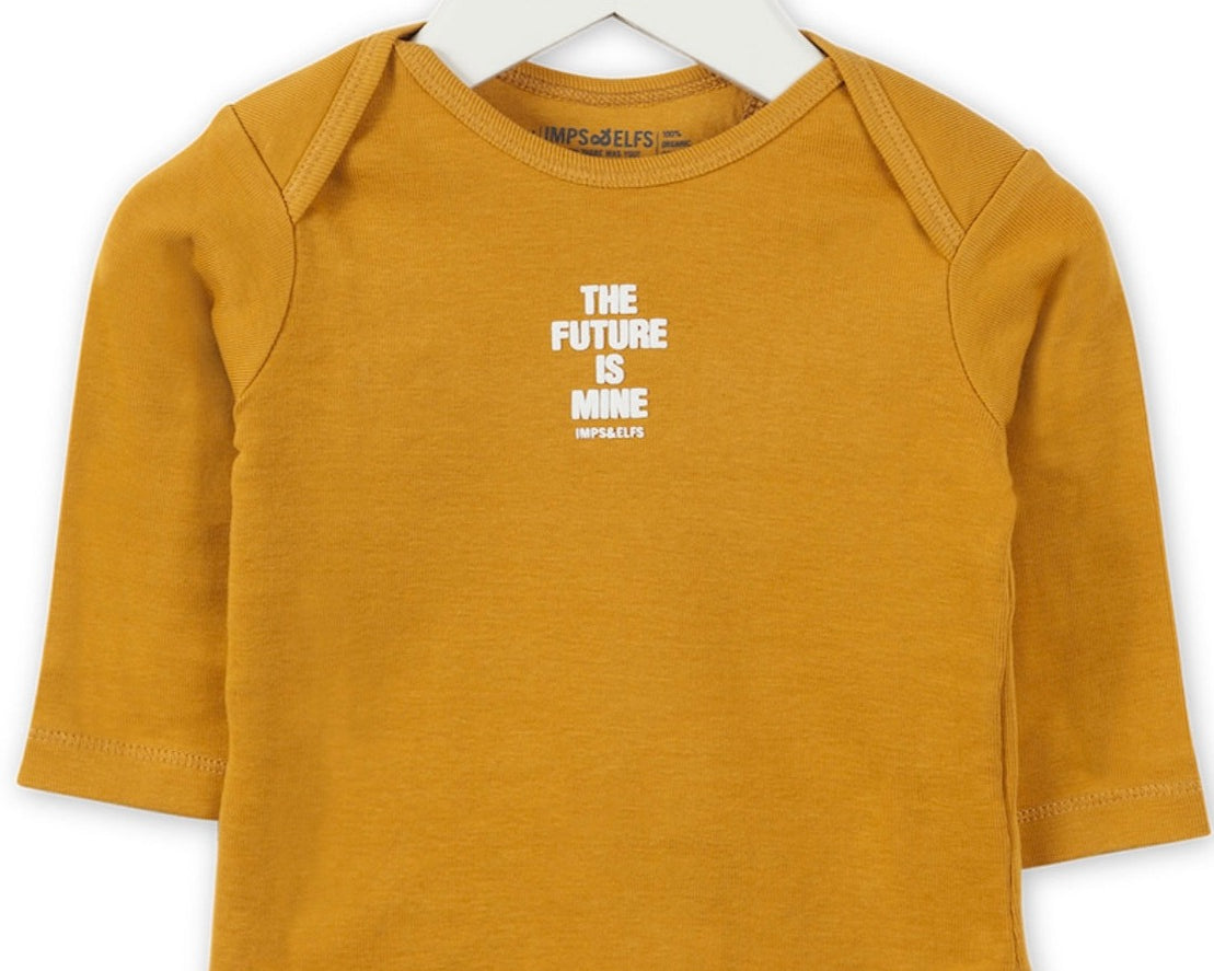 Imps & Elfs Long Sleeve Organic Cotton T-Shirt With Cute Logos for Mini Girls and Boys 0-9M