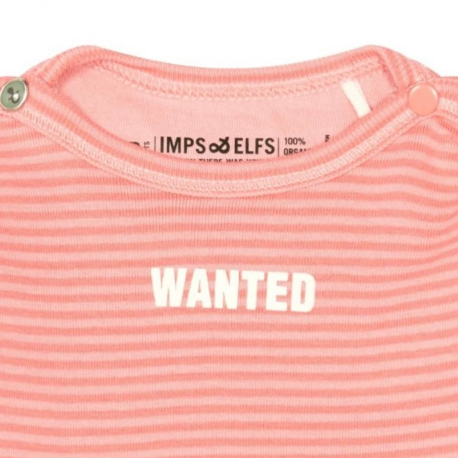 Imps & Elfs Cotton Long Sleeve Stripe T-Shirt "Wanted" for Mini Girls and Boys 3M - 1Y - CapuletKids