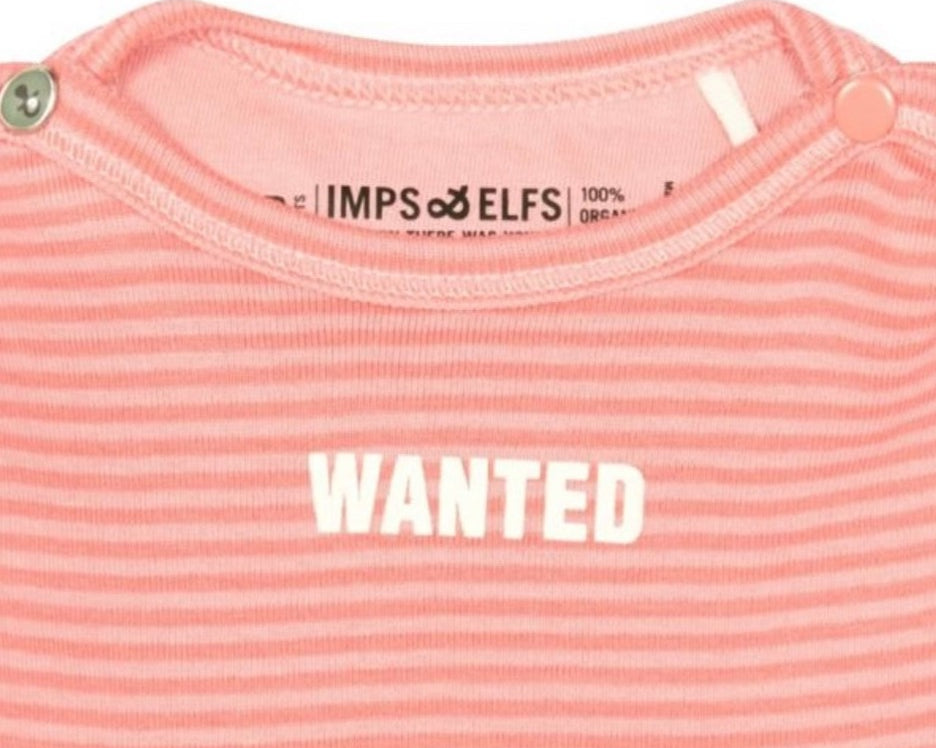Imps & Elfs Cotton Long Sleeve Stripe T-Shirt "Wanted" for Mini Girls and Boys 3M - 1Y - CapuletKids