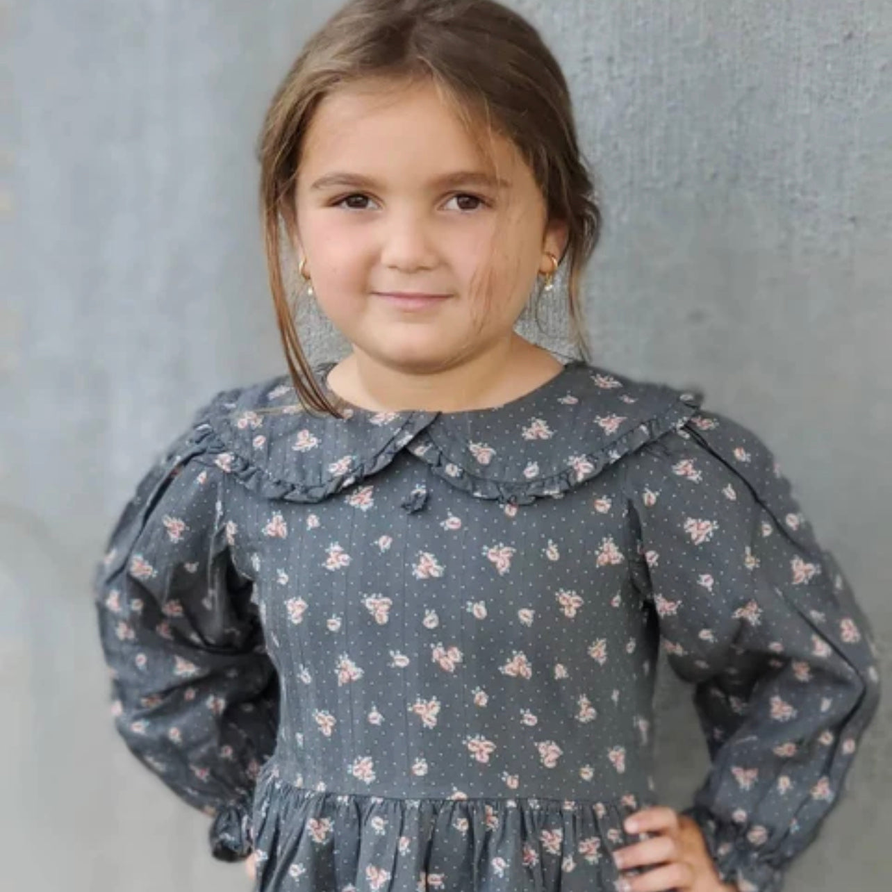 Tocoto Vintage Dark Floral Dress - CapuletKids
