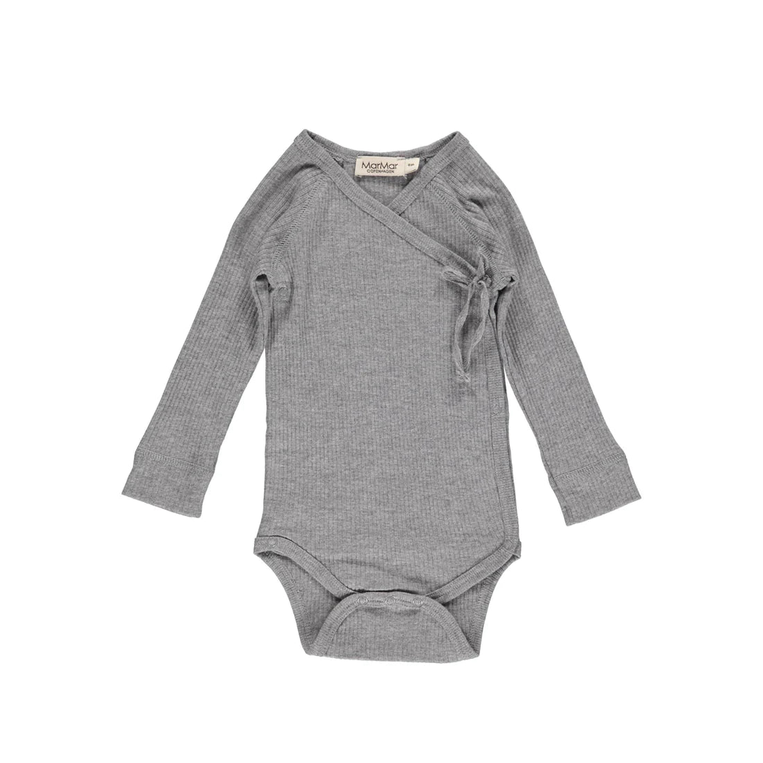 MarMar Copenhagen grey wrap bodysuit for newborn